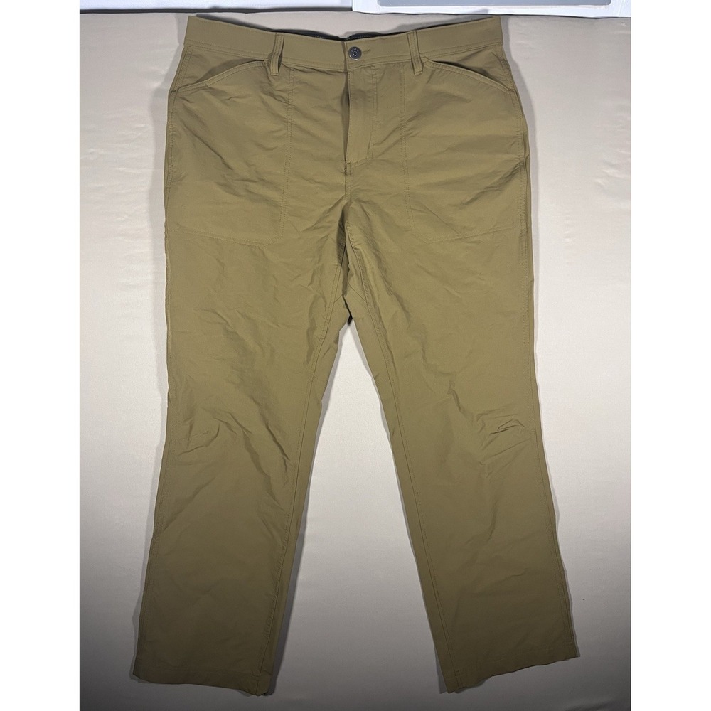 Men's Beige Chino Pants 40 x 31 Cotton Woven‎ Flat Front Straight Leg Pockets
